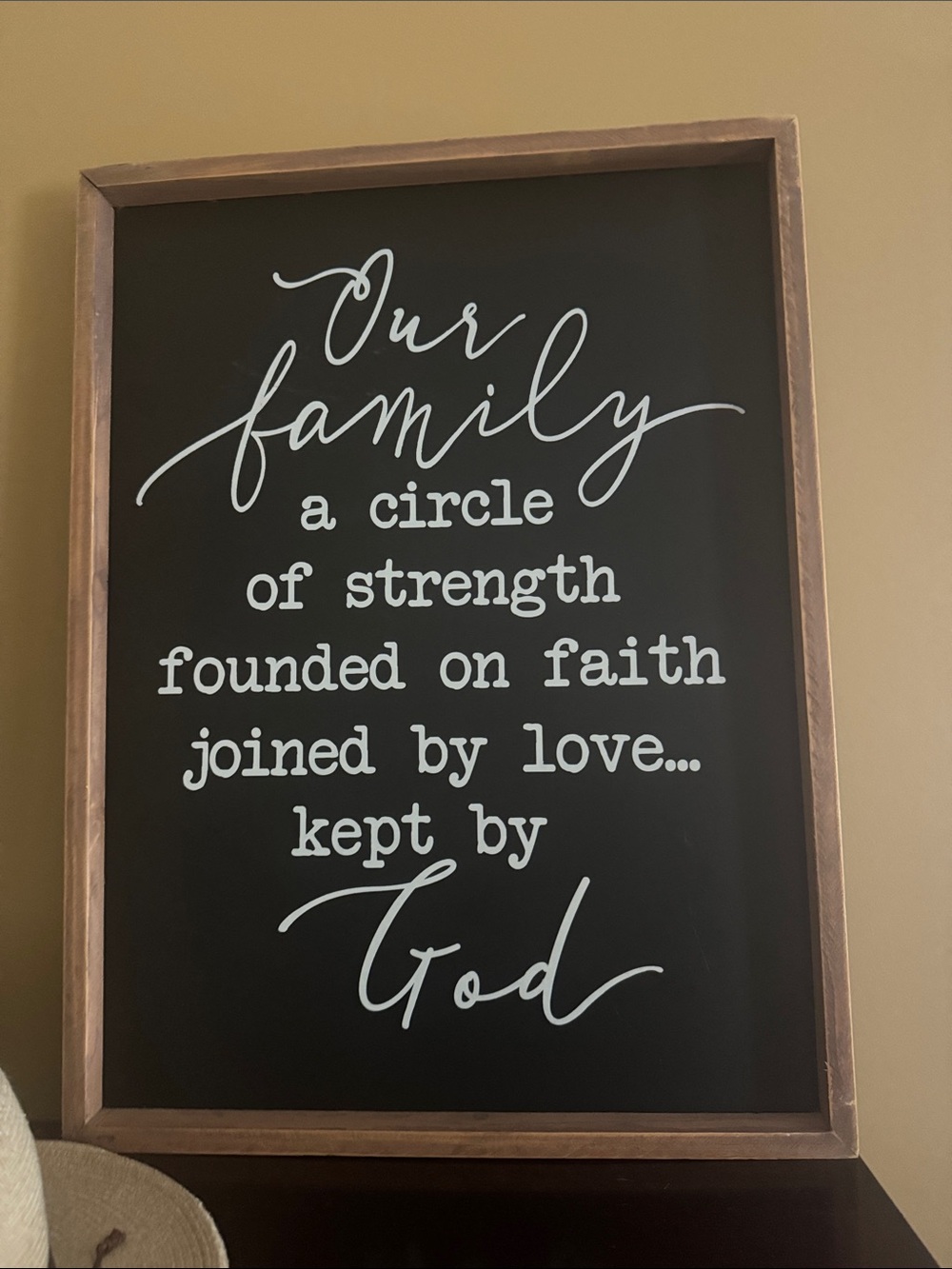Our Family Inspirational Wall Sign - Black & White